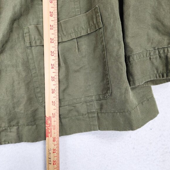 Coldwater Creek Jacket Womens 20 Green Linen Cotton Utility Chore Field Casual - Picture 7 of 13